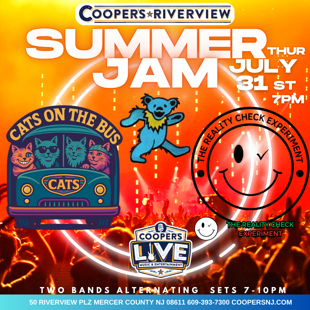 Thursday July 31st, a Special Summer Jam! w Cats On The Bus Band w